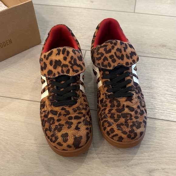 Steve Madden Leopard Print Sneakers with Red Lining - Picture 2 of 7